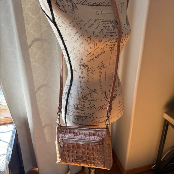 Brahmin Pink Crocodile Embossed Women's Bag - Picture 2 of 6